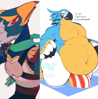 Revali and Fat Kass (Fat Furry)