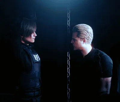Leon Kennedy and Albert Wesker