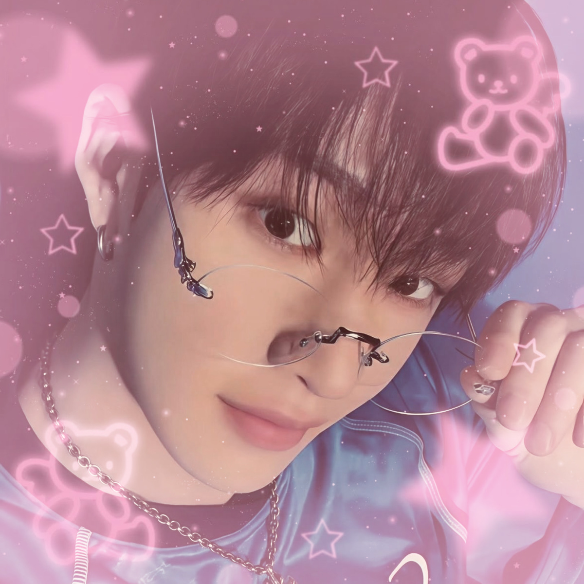 ⋆‧°𓏲ּ𝄢 Bang Chan ; Glasses