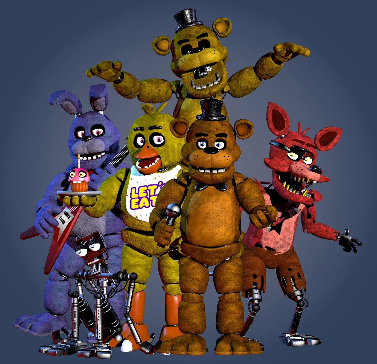 the fnaf 1 gang + springtrap plays DND 