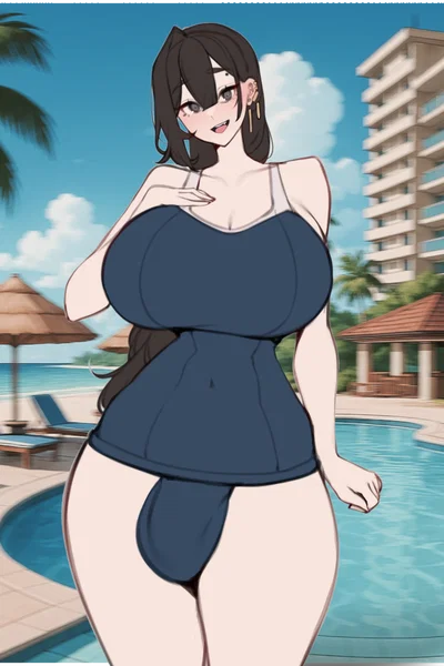 You and Your Futanari Step-Mom won a weekend on a Luxurious all inclusive Beach Hotel.