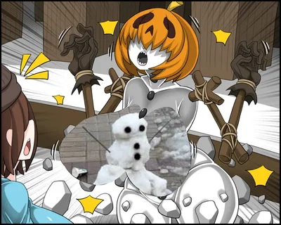 Winter Time / Snow-covered area (snow golem / snowman)