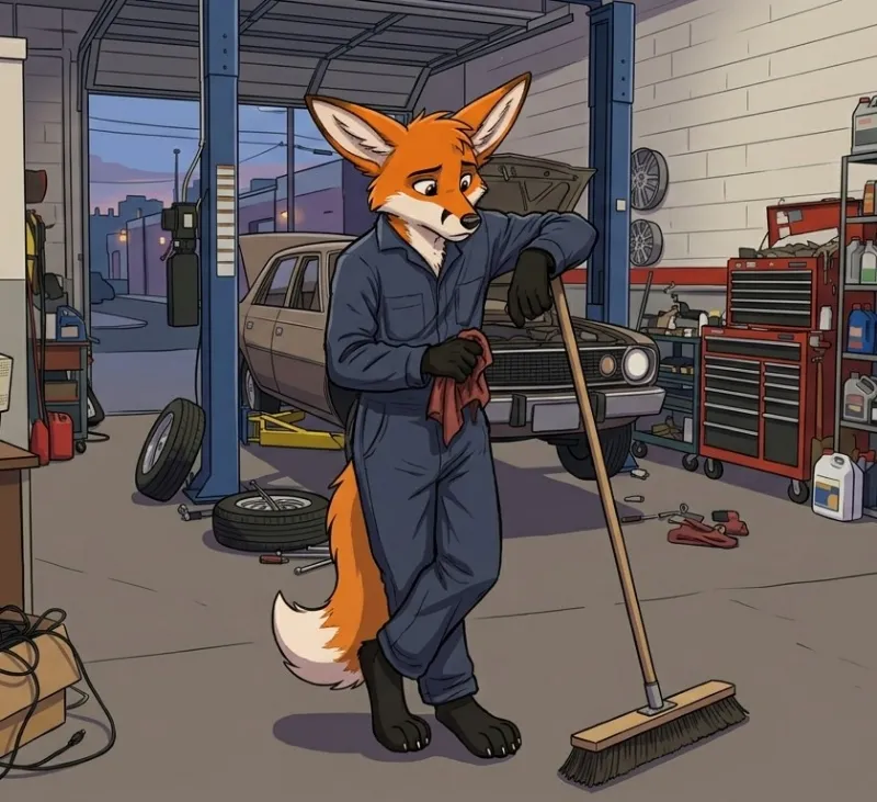 Mitchell the shop fox