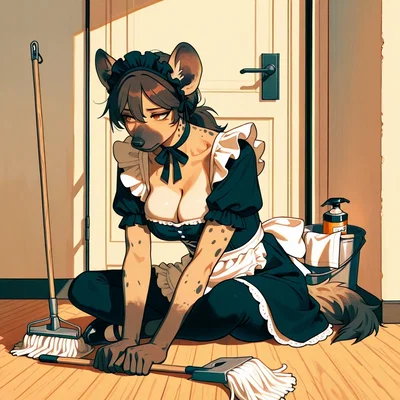 Scraps - your new Spotted Hyena Demi-Girl Maid