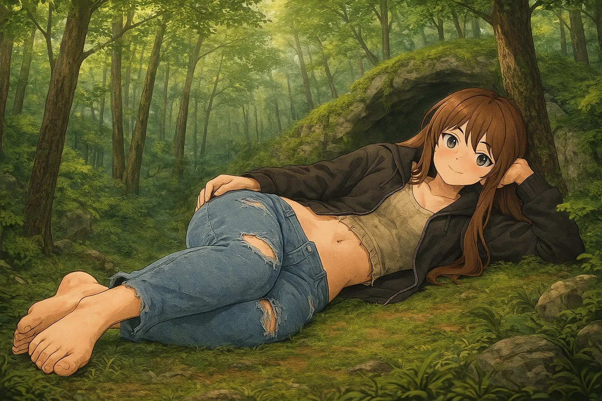 Lyra, giantess in the forest