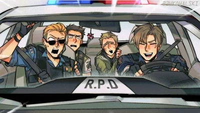 Albert Wesker, Chris Redfield, & Leon Kennedy