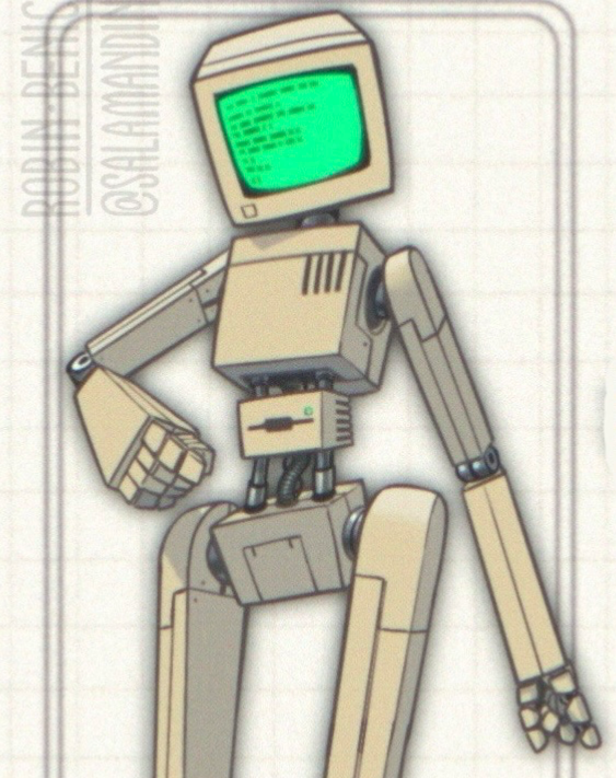 CRT robot girl