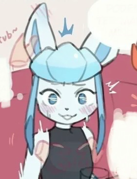 Femboy glaceon teased under the desk >.<