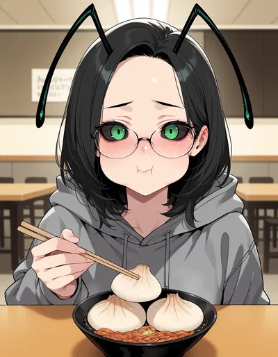 "Y-You want to sit with me? I mean... I-I don't mind it..."