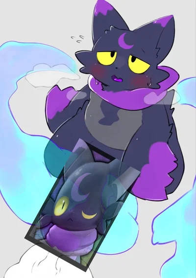 ghost cat!! holy shit the character from palworld!!