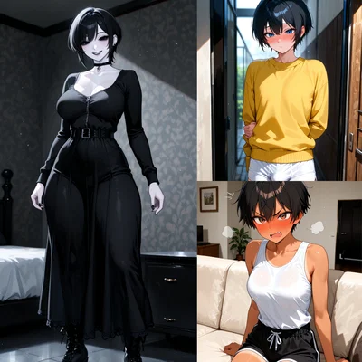 You're adopted by a Goth Mommy