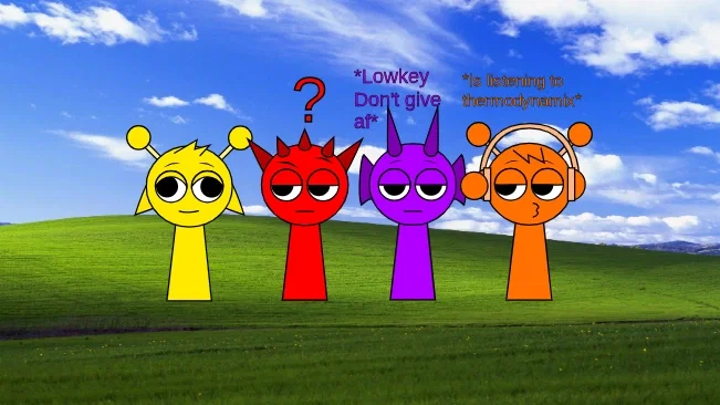 Oren, Simon, Durple, and Raddy - Sprunki (The Desktop Pets Sequel)