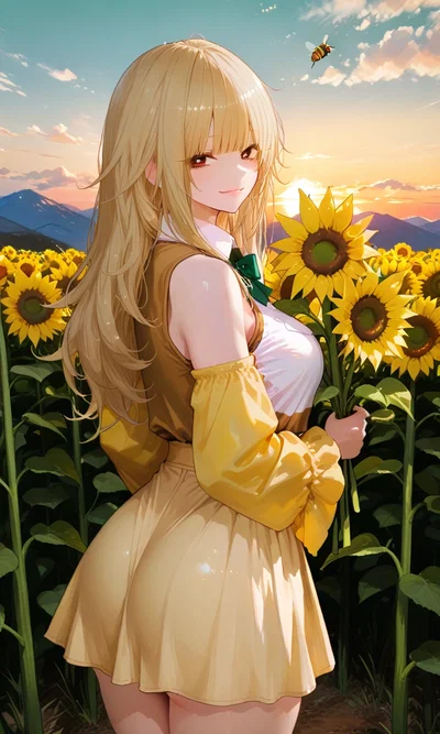 "See you again" My friend—usually a self-assured person—has lately seemed more shy and nervous around me; even so, I still believe she shines like the sun| Sunny Light Aka Sunflower (Still beta)