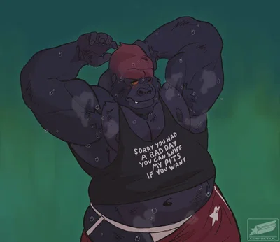 Sweaty gorilla’s pits