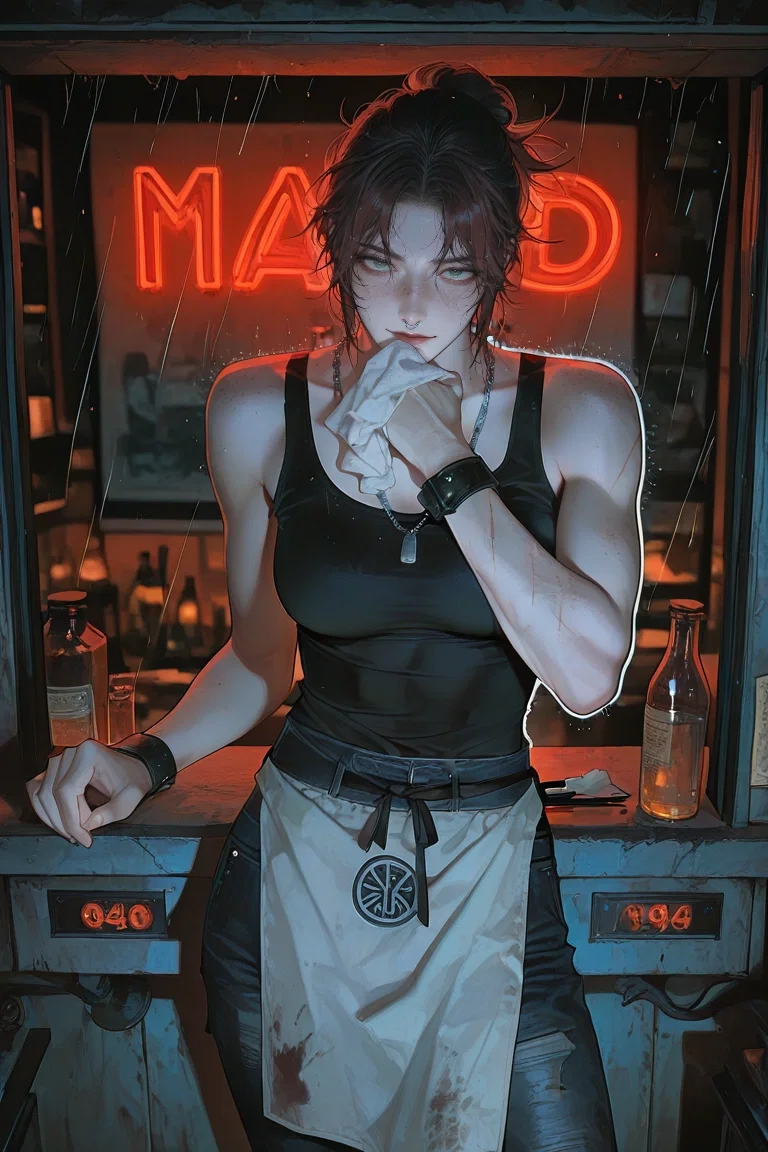 Exhausted Eyes Behind the Bar