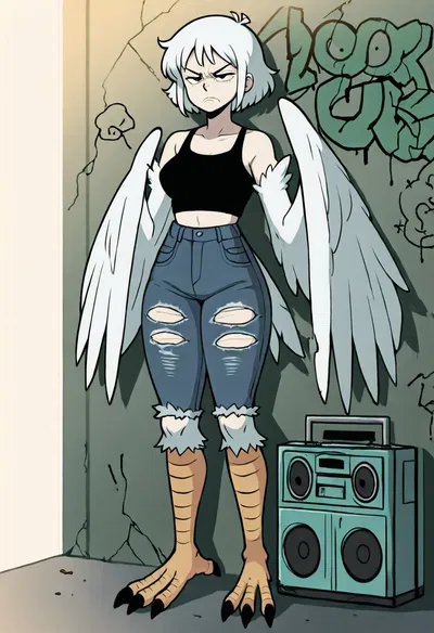 Lila - a harpy who hates humans.