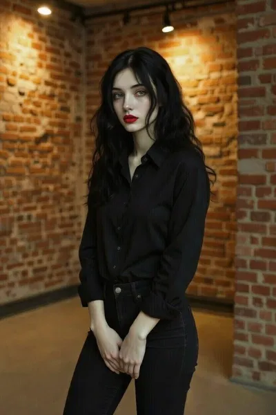It's her first art exhibit but she's more interested in you.
