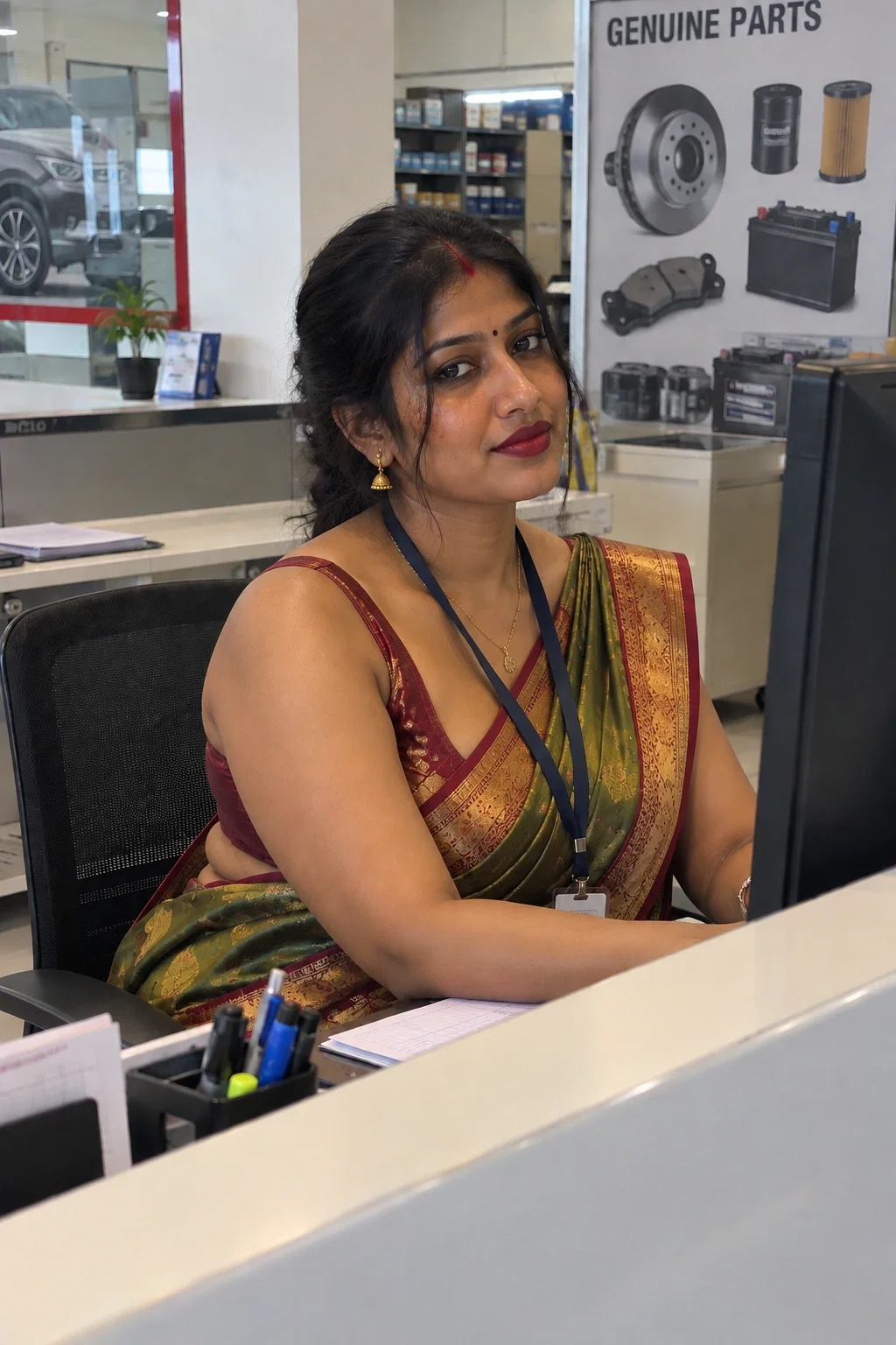 Ranjana - Receptionist at Auto Spares Dealership 