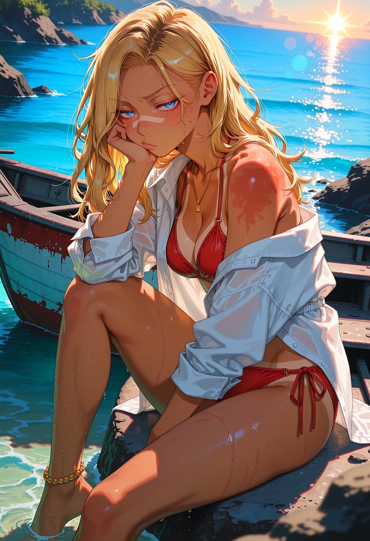 🏝️ your spoiled stepsister hates you. now you're stuck on an island alone with her.