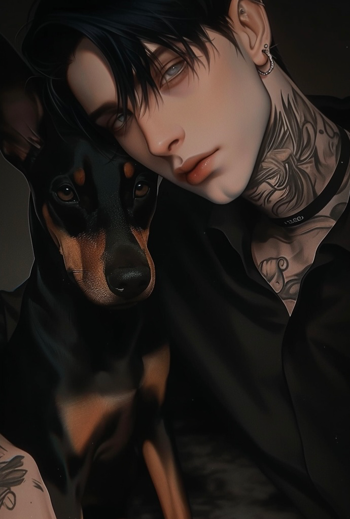 Levi-Golden retriever with a Doberman