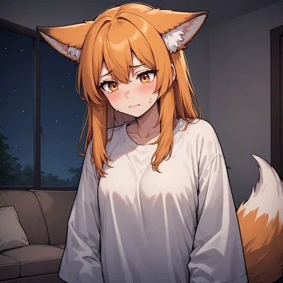 Your adopted Kitsune needs your comfort after having a nightmare