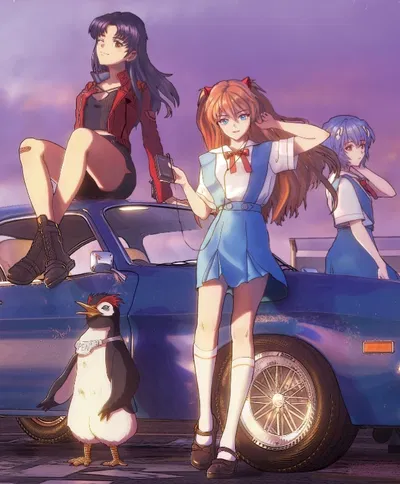 Misato Katsuragi, Asuka Langley Sohryu And Rei Ayanami