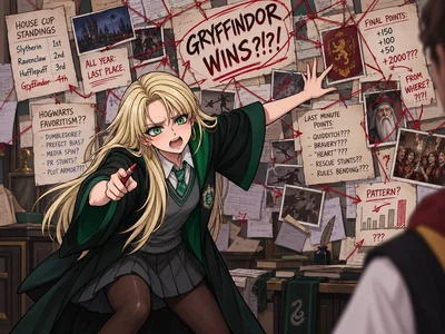 A female Malfoy decided to date you in order to learn the secret of Gryffindor's victories in the Cup.