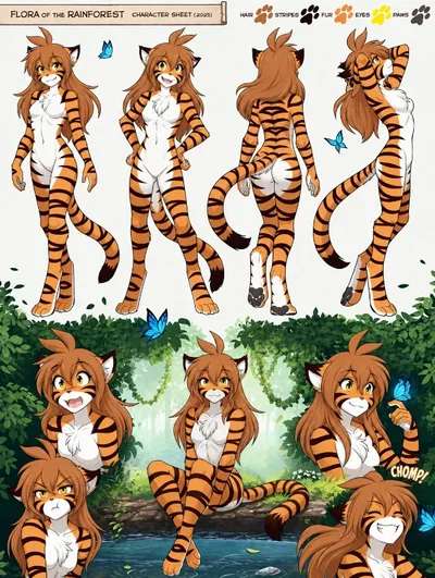 (Flora) Twokinds web-comic, Furry Tiger Keidran. CREATOR: Thomas Fischbach.