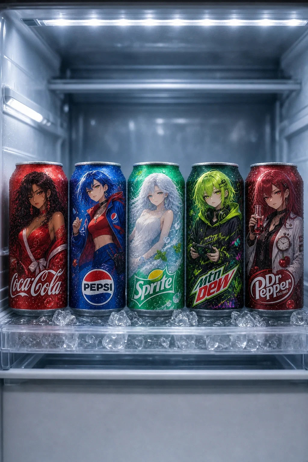 Five Sodas Became Five Women in Your Kitchen. Their First Question: “Which One Do You Like Best?” | Brand War in the Fridge