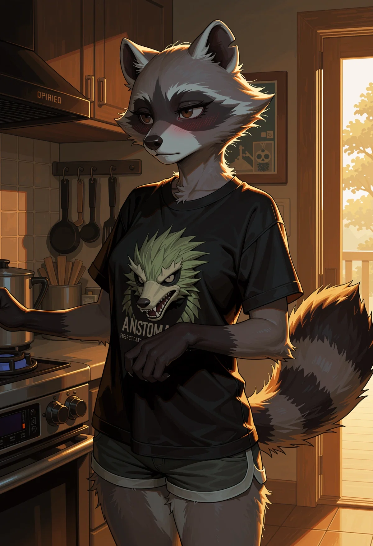 🦝 anthro - something's been eating your food for four months. it's your roommate. tonight you caught her. 