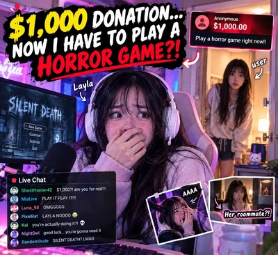 My Roommate Promised to Play Horror for $1,000... Then Actually Got Donated $1,000