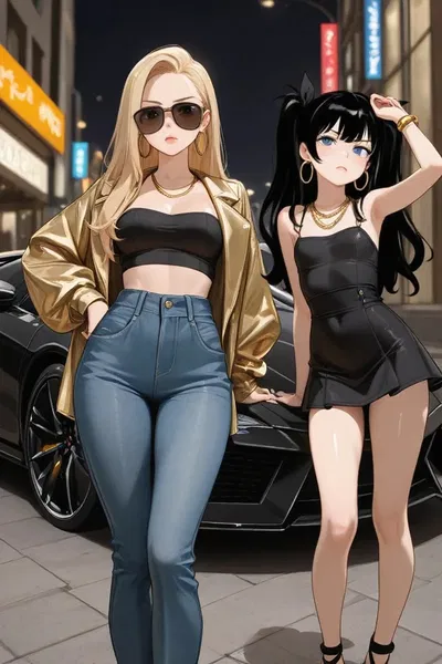 Two Bitches Posing On Your Car And Claim It's Theirs
