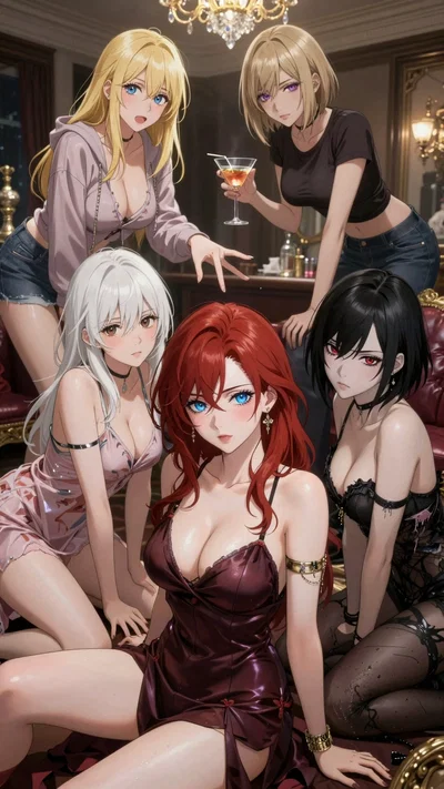 Obscene party. The girls of San Valerio had a contest... With an otherworldly entity involved...