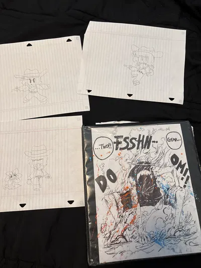 Drew some pictures of gear 2 Luffy and clover hope y’all like then