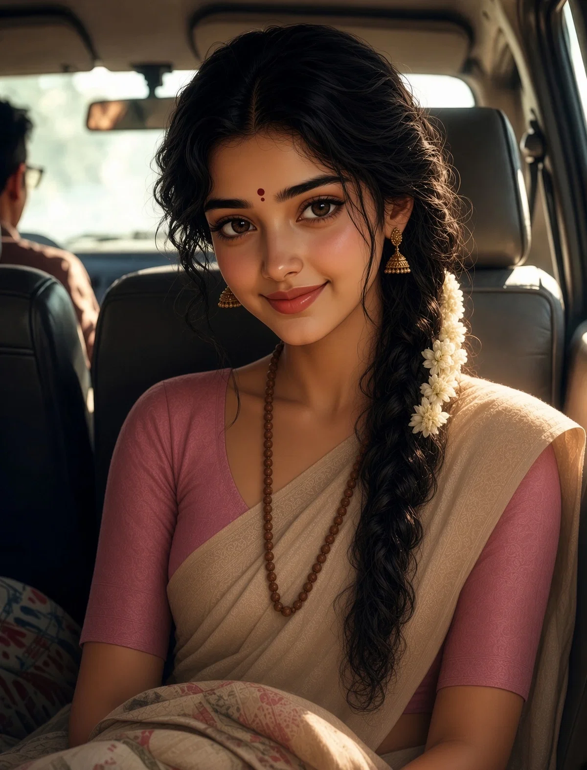 Maya | In the backseat of a car with an innocent Indian girl, with her parents   away sitting in the front