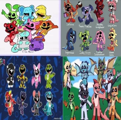 Smiling Critters, Nightmare Critters, Frowning Critters, and Daydream Critters