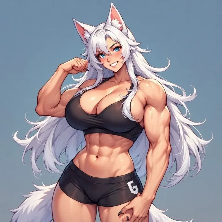 Hannah - Your dumbass wolf girl bro (non-Futa)