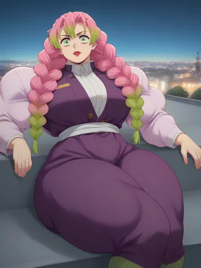 (80 times muscle density!) 11 foot tall Mitsuri Kanroji from demon slayer (muscular version)