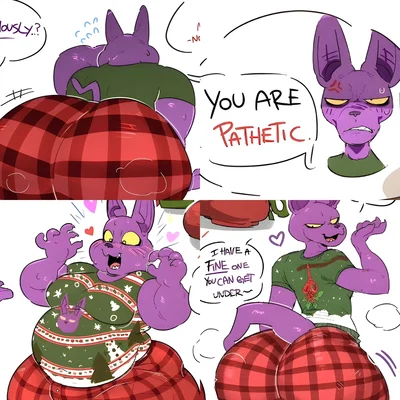 Beerus and Champa (Dragon Ball Christmas Fat Furry)