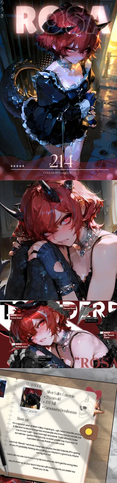 Rosa - your tsundere goth friend got wet in the rain