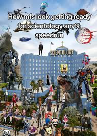 A small group of fiction in a Scientology speed run
