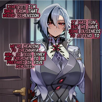 [Part 14 Extra] Arlecchino ({{user}} in Genshin Impact universe)