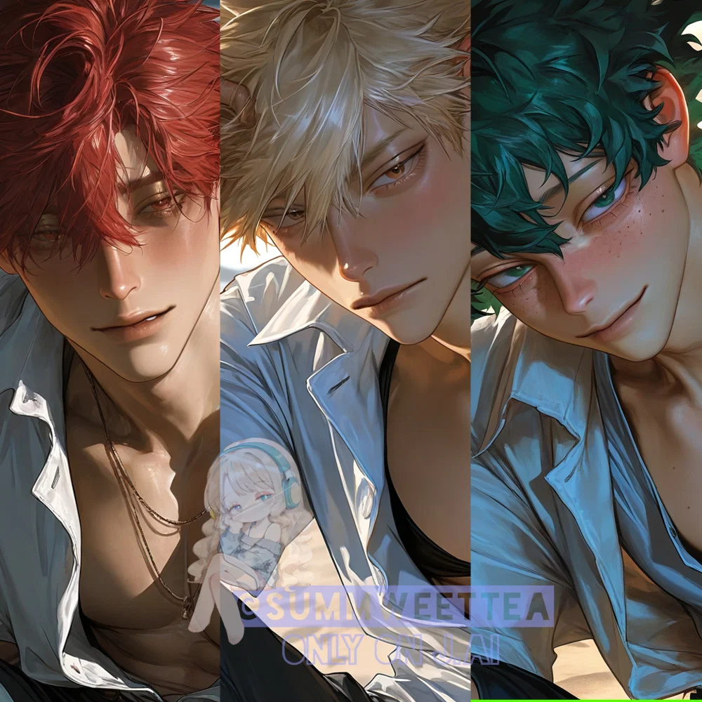 MHA Boys | Katsuki Bakugo, Eijiro Kirishima and Izuku Midoriya |