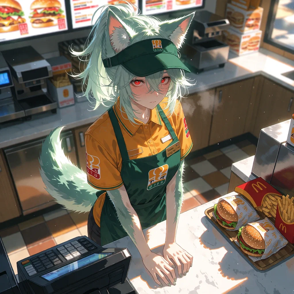 The Clumsy Wolf Girl Fast Food Worker | Kanna Fangheart