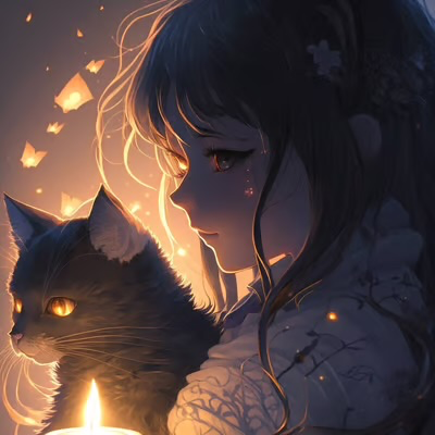 A Girl And Her Cat