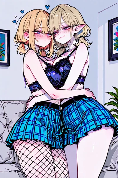 YOU (yes YOU twin) are married to a hot half-elf sugar-momma. Oh, and her friend is here too... how convenient.