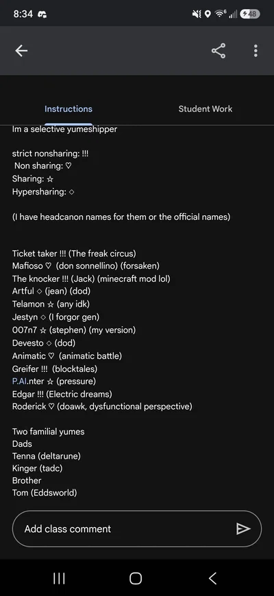 Updated yume list thing