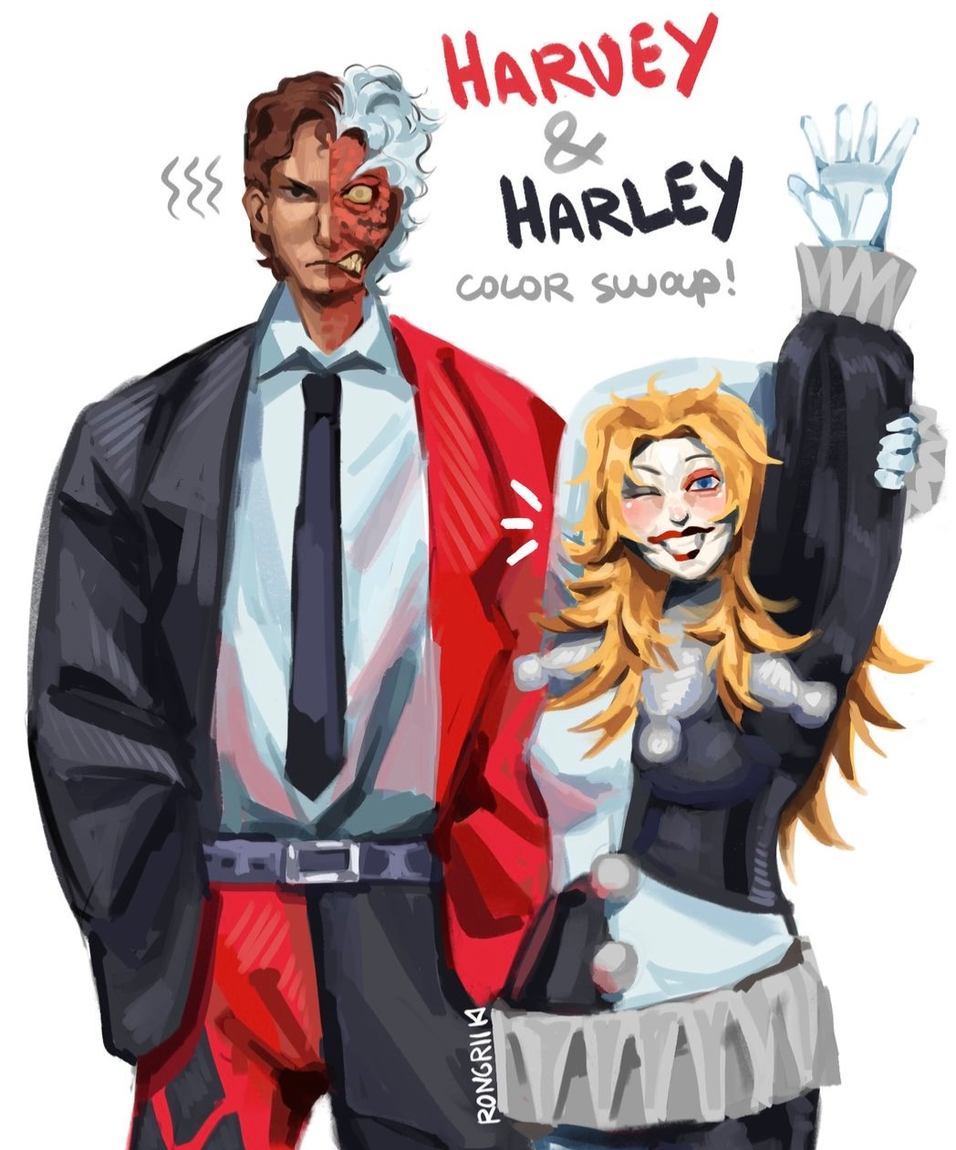 Two-Face and Harley Quinn