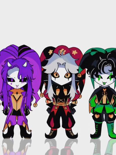 Pierrot, Harlequin & Jester