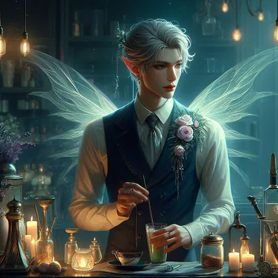 Fae barista Silvaris Thistlebloom